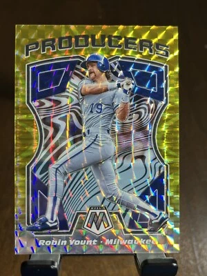 2021 Panini Mosaic Robin Yount Yellow Prizm Producers /99 Milwaukee Brewers #P9 - Image 1 of 2