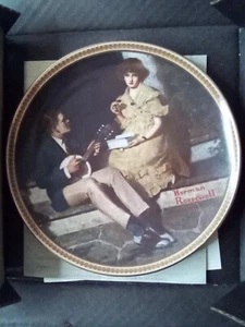 Norman Rockwell Pondering on the Porch Collector Plate with Certificate - Picture 1 of 11