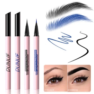 Flüssiger Eyeliner Augen-Make-Up Augenbrauenstift Wasserfest Schwarz Blau > - Bild 1 von 22