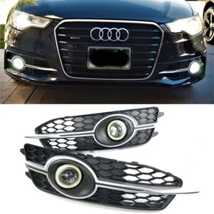 LED Fog Lights Halo Rings Projector Lens Assembled Bumper Cover For Audi S6 - Bild 1 von 12