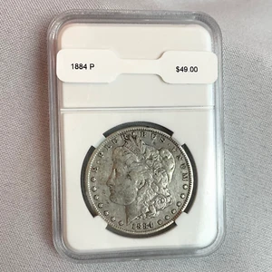 1884 P Morgan Silver Dollar Slabbed $1 Coin - Picture 1 of 4