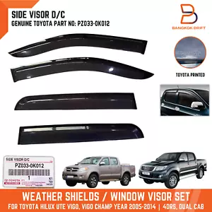 VISERA LATERAL TOYOTA HILUX INVENCIBLE 05-14 ESCUDO CONTRA LA LLUVIA DEFLECTOR DE VIENTO PROTECCIÓN D-CAB - Imagen 1 de 9