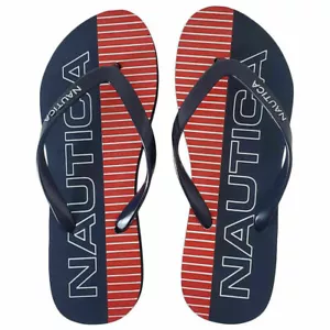 NEU MIT ETIKETT NAUTICA AUTHENTISCHE DAMEN-FLIP-FLOPS MARINEBLAU ROT RIEMCHENSLIPPER SANDALEN - Bild 1 von 8