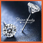 Gold Gf Sterling Silver Mens Ladies Lab Diamond Round Stud Earrings Ear Piercing