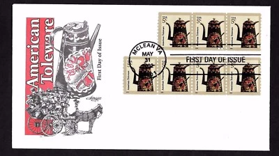 #3612  5c American Toleware - Artmaster FDC Plt # Coil 3+4 - Image 1 of 3