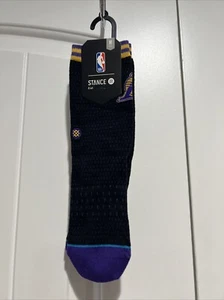NBA Los Angeles Lakers Arena Logo Socks Size M 11-1 Black Youth NEW Stance. - Picture 1 of 5