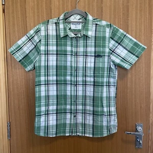 Weird Fish Shirt Men’s Size M Green Checked Plaid Ennis Short Sleeved Button Up - Picture 1 of 16