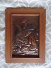 Vintage Asia Relief Pictures Embossed Copper Sheet Art