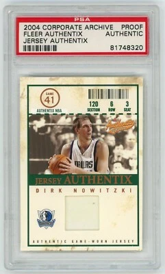 Fleer Authentix 2004 archivo corporativo prueba Dirk Nowitzki PSA auténtico patio Foto 1 de 2