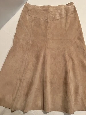 Genuine Suede Leather Skirt MACHINE WASHABLE 35Wx33L Size 16 Dialogue brand - Image 1 of 4