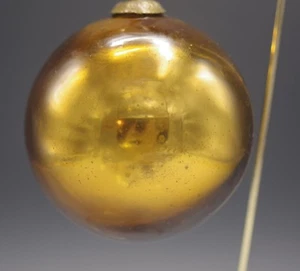 ANTIQUE GERMAN KUGEL MERCURY GLASS GOLD CHRISTMAS ORNAMENT - Picture 1 of 5