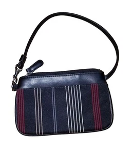 Villager Liz Claiborne Small Striped Coin Purse with Side Pocket - Picture 1 of 4