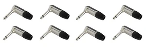 8 Neutrik Rean NYS207 1/4" 6.35 mm 2 Pole Mono Plug Right Angle Nickel Silver - Picture 1 of 1