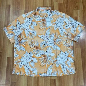 Tommy Bahama Hemd Herren 2XLB Orange Weiß Blumen Florida Fronds Camp Neu mit Etikett - Bild 1 von 8