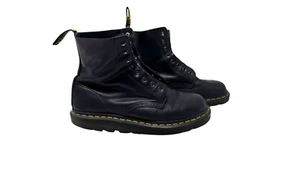Botas Grunge Dr Doc Martens Para Mujer Cuero Negro Combate Punk UK7 US9 EU41 - Imagen 1 de 6