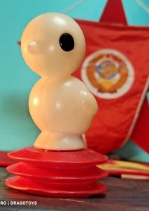 VINTAGE SPIELZEUG HUHN QUIETSCHENDES KÜKEN KUNSTSTOFF HARMONISCHE BASIS SOWJETZEIT ART DECO - Bild 1 von 24