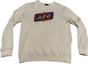 A.P.C. Sweatshirt Pullover Large Men Preowned Retro White Cotton Preowned - Picture 1 of 6