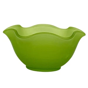 VTG Westmoreland Green Glass Bowl - Satin Green - Wavy Rim - Picture 1 of 5