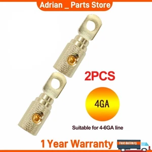 2PCS 4GA Gauge AWG Wire Coupler Set Screw Power Ring Terminal Connector - Picture 1 of 9