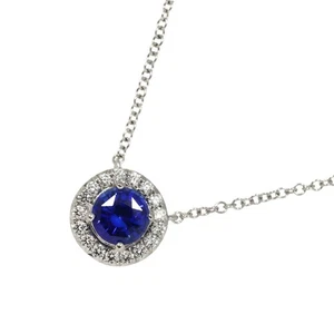 TIFFANY CO. Soleste Sapphire Diamond Necklace Platinum 90288124 - Picture 1 of 7