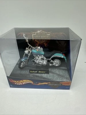 HOT WHEELS Harley Davidson SOFTAIL DEUCE 1:18 Diecast Motorcycle MATTEL 2001 NEW - Image 1 of 4