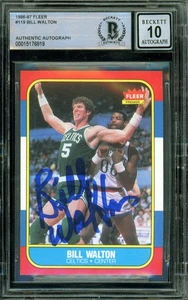 1986-87 Fleer #119 Bill Walton Boston Celtics BGS Autograph 10 - Picture 1 of 2