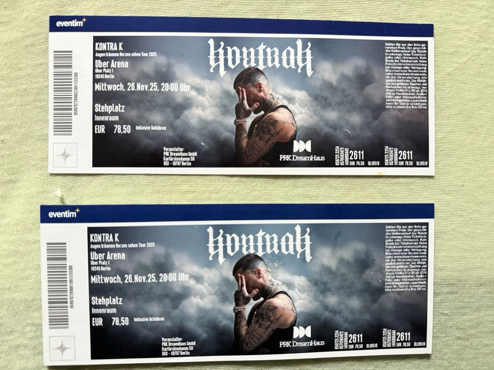 Kontra K ☀️ 2 Tickets Berlin 26.11.2025 - Bild 1 von 1