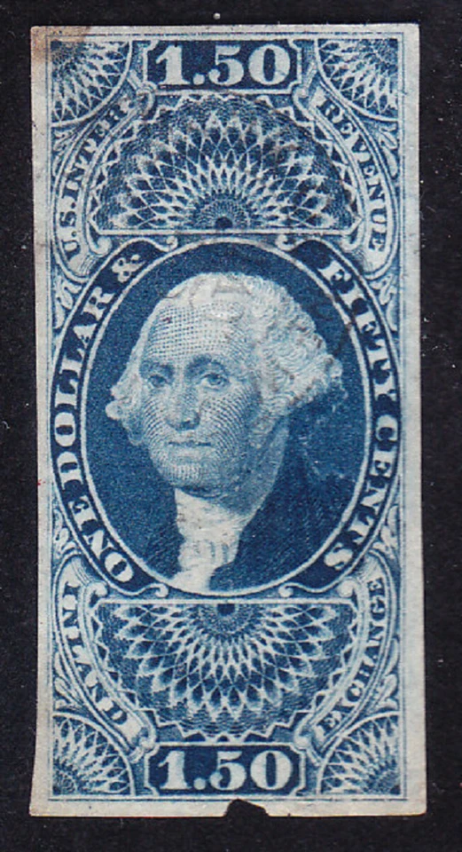 US Scott R78a old $1.50 1st issue revenue imperforate stamp U/F CV $35 - Image 1 of 1