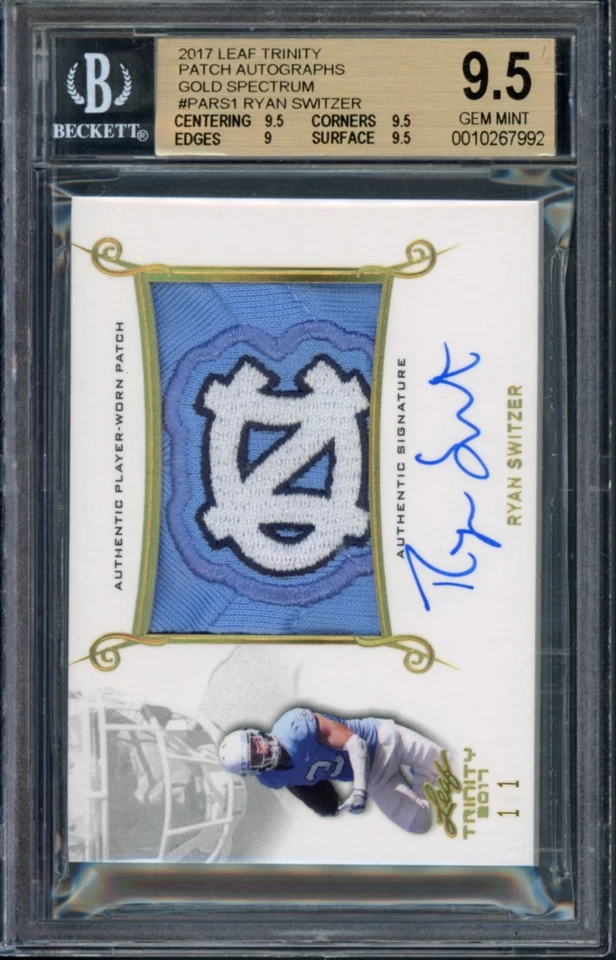Ryan Switzer 2017 Leaf Trinity Rookie RPA Gold UNC Tarheels BGS 9.5 True 1/1 - Image 1 of 2