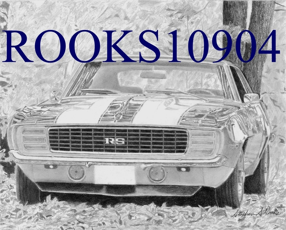 1969 Chevrolet Camaro RS CLASSIC CAR ART PRINT - Image 1 of 1