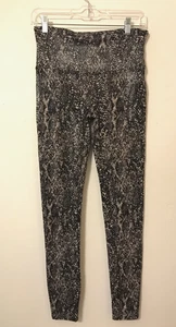SPANX Gr. Large Leggings glänzend Schlangenleder Print hoher Bund Hose weiß/schwarz/grau - Bild 1 von 12