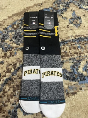 Lot Of Two MLB Pittsburgh Pirates Crew Socks Stance Brand Baseball Pirates Socks - Image 1 of 4