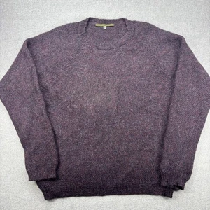 Peruvian Connection 100% Alpaca Wool Sweater Womens Medium Plum Crew Neck - Picture 1 of 10