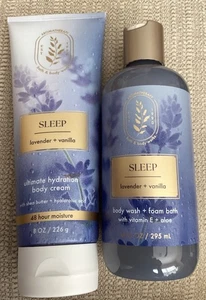 Bath & Body Works Aromatherapy~Sleep~Lavender & Vanilla~Body Cream & Wash~NEW - Picture 1 of 5
