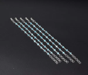 Großhandel 5 Stck. 925 Massiv Sterlingsilber Facettiert Blautopas Armband Posten - Bild 1 von 3