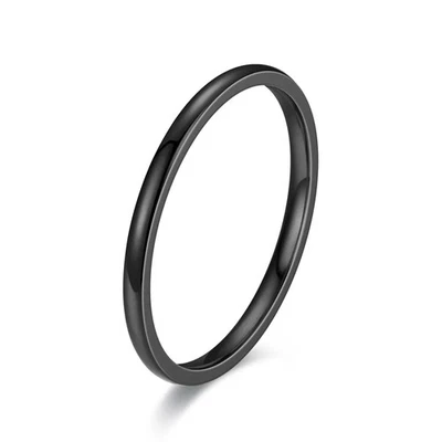 Black Stainless Steel Ring Matte Engagement Wedding Durable Classic Men Jewelry - Image 1 of 4