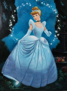 IMPRESIÓN ARTÍSTICA EN COLOR DISNEYLAND GALLERY PARK WALT DISNEY CENICIENTA - Imagen 1 de 5