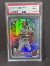 Elly De La Cruz 2022 Bowman 1st Edition SKY BLUE FOIL PSA 10 Cincinnati Reds