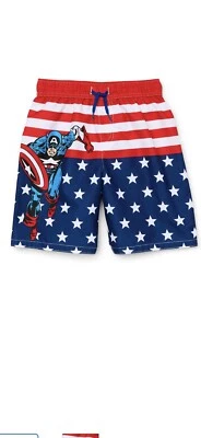Pantalones cortos de natación Marvel Capitán América para niños, tallas 4 Foto 1 de 3
