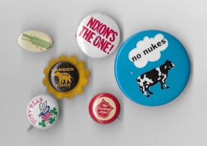 Lot Vintage US Campaign Pins Buttons Nixon, Knox, No Nukes, Salvation Army, Bees - Picture 1 of 1
