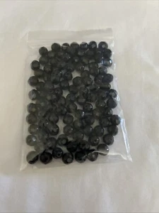 SWAROVSKI® Crystal Beads Jet Black 8Mm vintage Disco ball Shape Lot Of 100 - Picture 1 of 8