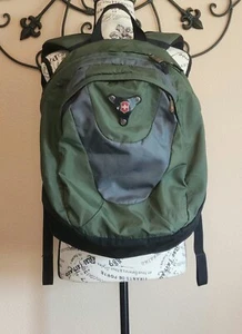 Victorinox Swiss Army Backpack Green Black Padded Multi Pockets *Flaws - Picture 1 of 9