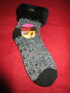 1 Pair Polar Extreme Insulated Thermal Socks Women Non Slip Grip Made USA 
