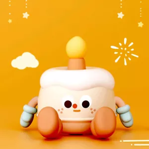 Bedside Table Lamp Battery LED Kids Room Night Light Cute Silicone Decor Gift - Picture 1 of 5