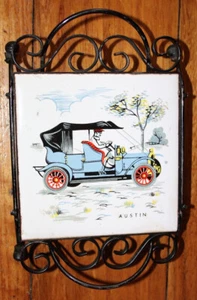 Preloved Austin Car Trivet , Vintage Car Metal And Tile Trivet - Picture 1 of 8