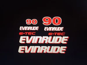 8 decal Evinrude set-  Evinrude Outboard decals e-tec other HP request Free ship - Bild 1 von 1