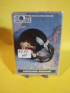 1991 Pro Set World League Football Complete Helmet Set 1-10 Spielplan - Bild 1 von 2