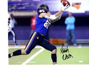 Foto de fútbol americano firmada Isaiah Weston del norte de Iowa 8x10 Draft 2022 - Imagen 1 de 1
