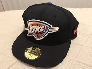 NBA NEW ERA 5950 59FIFTY Oklahoma City Thunder Hat Cap Size 7 3/8 - Picture 1 of 3