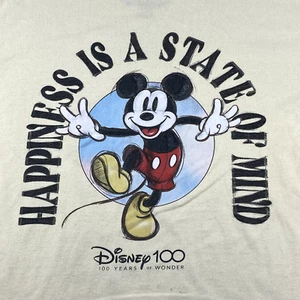T-shirt Disney 100 uomo XL La felicità è uno stato d'animo beige Topolino - Foto 1 di 7